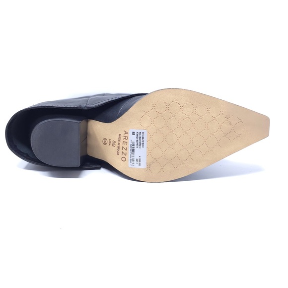 New Arezzo Bianca Mid Block Heel Boot Black Women’s 8B Fall 24 - Picture 11 of 12